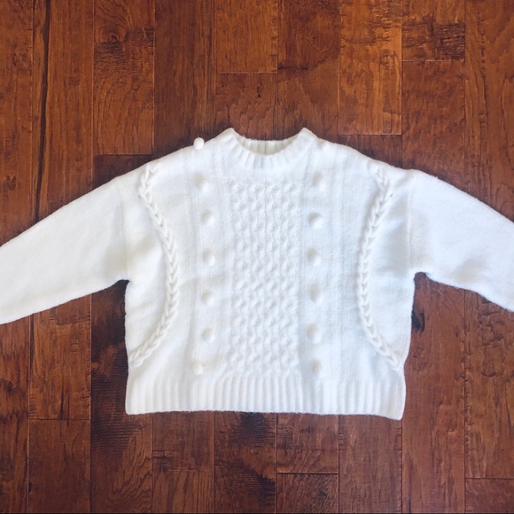 Bershka Pom Cream Knitted Sweater - Picture 9 of 10